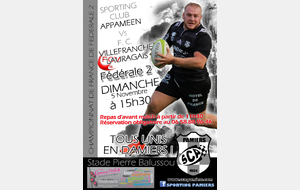 FEDERALE 2 : PAMIERS 1 Vs VILLEFRANCHE LAURAGAIS